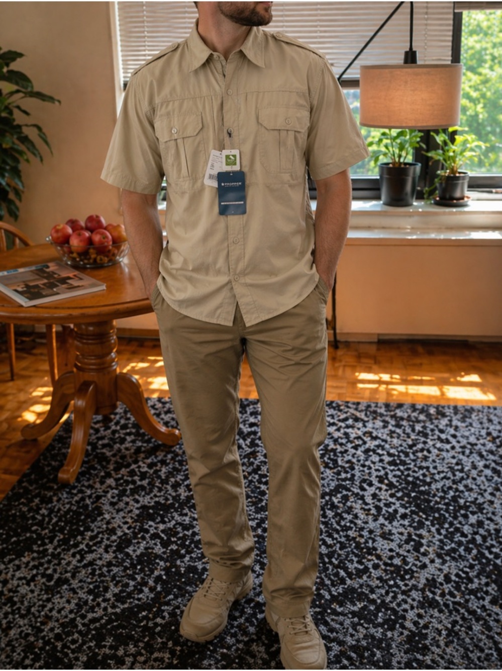 SOLD —NWT Propper Tactical Shirt Men XXL Khaki Ripstop Short Sleeve Field Shirt